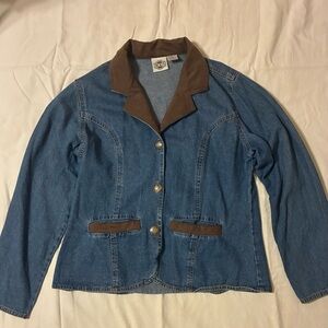 Western Style Rods Western Wear Denim and Brown Women's Jacket